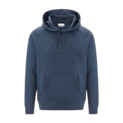 Bluza z kapturem Kappa Zaiver. Niebieskie bluzy sportowe męskie Kappa, m, bez wzorów, z kapturem. Za 235.30 zł.