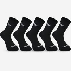 Skarpetki fitness Reebok wysokie 5 par. Skarpety męskie Reebok, bez wzorów, z materiału. Za 69.99 zł.