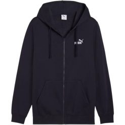 Bluza męska Puma ESS No.1 Logo Full-Zip Hoodie FL granatowa 682658 16. Czarne bluzy męskie Puma, m, bez wzorów, sportowe, bez ramiączek, bez kaptura. Za 179.00 zł.