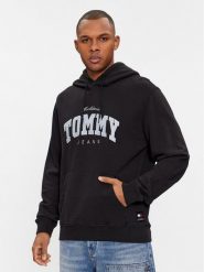 Tommy Jeans Bluza Varsity DM0DM18401 Czarny Regular Fit. Czarne bluzy męskie Tommy Jeans, m, bez wzorów, z bawełny, bez ramiączek, bez kaptura. W wyprzedaży za 279.99 zł.