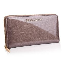 Portfel skórzany BETLEWSKI ZBPD-BS-5297 SZARY. Szare portfele damskie Betlewski, z lakierowanej skóry. Za 139.99 zł.