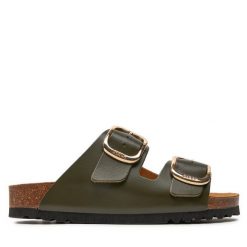 Klapki Scholl. Brązowe klapki damskie Scholl, bez wzorów, bez obcasa, bez zapięcia. Za 399.99 zł.