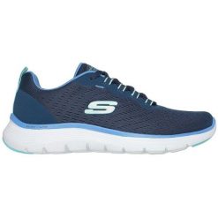 Buty sportowe damskie Skechers Flex Appeal 5.0. Niebieskie obuwie sportowe damskie Skechers, bez wzorów, bez zapięcia. Za 390.00 zł.
