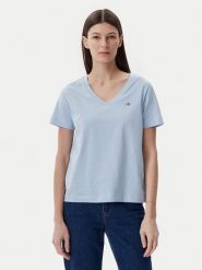 Gant T-Shirt Shield 4200750 Niebieski Regular Fit. Niebieskie t-shirty damskie GANT, s, bez wzorów, z bawełny, bez kołnierzyka, bez ramiączek. Za 119.99 zł.
