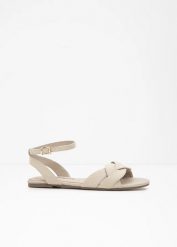 Sandały. Brązowe sandały damskie bonprix, bez wzorów, bez obcasa, bez zapięcia. Za 79.99 zł.