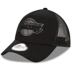 Czapka trucker nba Los Angeles Lakers. Czarne czapki damskie New Era, bez wzorów, z bawełny. Za 135.95 zł.