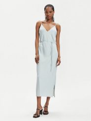 Calvin Klein Sukienka letnia K20K206776 Zielony Regular Fit. Zielone sukienki damskie Calvin Klein, na lato, bez wzorów, z syntetyku, bez kołnierzyka, bez ramiączek. Za 659.99 zł.
