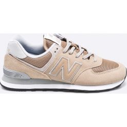 New Balance - Buty ML574EBE. Brązowe buty sportowe męskie New Balance, bez wzorów, z materiału, bez zapięcia. W wyprzedaży za 219.90 zł.