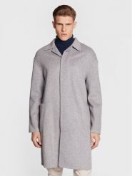 Calvin Klein Płaszcz wełniany K10K109549 Szary Regular Fit. Szare płaszcze męskie Calvin Klein, na zimę, m, bez wzorów, z wełny, bez kołnierzyka, bez kaptura. Za 1,699.00 zł.