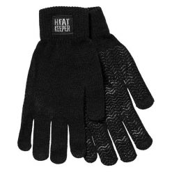 Męskie rękawiczki sportowe z dzianiny. Czarne rękawiczki męskie HEAT KEEPER, bez wzorów, z dzianiny. Za 113.54 zł.
