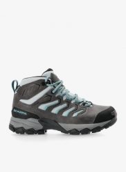 Buty turystyczne damskie Scarpa Moraine Mid GTX. Niebieskie obuwie trekkingowe damskie Scarpa, z gore-texu, bez zapięcia. Za 658.89 zł.