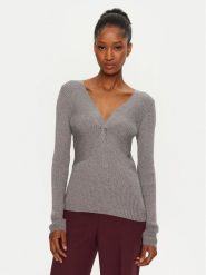 Artigli Sweter ACMA000110 Szary Slim Fit. Szare swetry nierozpinane damskie Artigli, l, bez wzorów, z wiskozy, bez kołnierzyka, bez ramiączek. Za 169.99 zł.