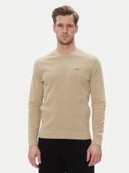 Aeronautica Militare Sweter 251MA1556L560 Beżowy Regular Fit. Brązowe swetry męskie Aeronautica Militare, l, bez wzorów, z bawełny, bez kołnierzyka, bez ramiączek. Za 349.99 zł.
