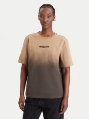 Patrizia Pepe T-Shirt 8M1828/J366-FG71 Brązowy Relaxed Fit. Brązowe t-shirty damskie Patrizia Pepe, m, bez wzorów, z bawełny, bez kołnierzyka, bez ramiączek. Za 381.99 zł.