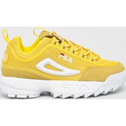 Fila - Buty Disruptor Mesh Low. Żółte obuwie sportowe damskie Fila, bez wzorów, z materiału, z okrągłym noskiem, bez zapięcia, Adidas Advantage. W wyprzedaży za 399.90 zł.