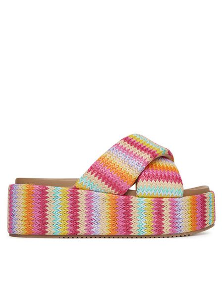 Roxy Klapki LT0613-63 Różowy. Czerwone klapki damskie Roxy, bez wzorów, z materiału, bez obcasa, bez zapięcia. Za 139.99 zł.