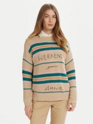 Weekend Max Mara Sweter Angus 2515361211 Beżowy Regular Fit. Brązowe swetry nierozpinane damskie Weekend Max Mara, m, bez wzorów, z syntetyku, bez kołnierzyka, bez ramiączek. Za 719.99 zł.
