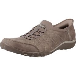 Buty SKECHERS BREATHE-EASY - HOME SLIP-INS Beżowy. Brązowe obuwie sportowe damskie Skechers, bez wzorów, z tkaniny, bez zapięcia. Za 291.99 zł.