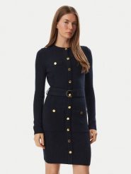 Marciano Guess Sukienka dzianinowa 5BGK43 5893Z Granatowy Regular Fit. Niebieskie sukienki damskie Marciano Guess, z aplikacjami, z dzianiny, bez kołnierzyka, bez ramiączek. Za 1,289.00 zł.