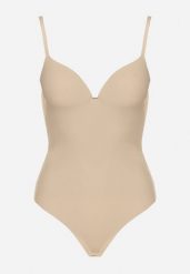 Beżowe Body Bieliźniane z Usztywnianymi Miseczkami i Ramiączkami z Regulacją Ilavinae. Brązowe body Born2be, bez wzorów. Za 59.99 zł.