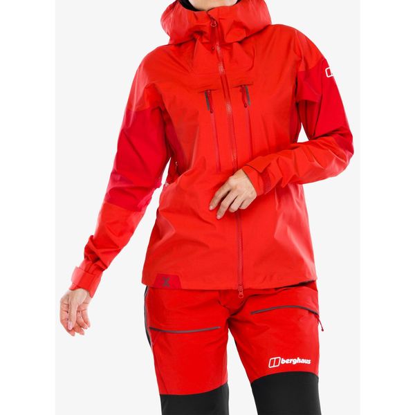 Kurtka z membraną damska Berghaus MTN Guide Alpine Pro Jacket. Czerwone kurtki sportowe damskie Berghaus, bez wzorów, bez ramiączek, bez kaptura, trekkingowe. Za 1,458.99 zł.