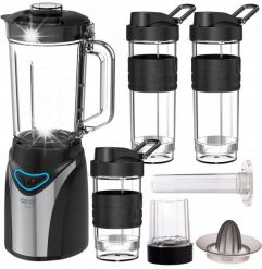 Blender kielichowy Camry Blender Kielichowy Do Kuchni 3 Bidony Rozdrabniacz Wyciskarka Kruszy Lód. Blendery Camry. Za 353.52 zł.