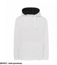 JHK - Bluza wnętrze kaptura w kontrastowym kolorze biało-granatowy M. Białe bluzy męskie JHK, m, bez wzorów, bez ramiączek, bez kaptura. Za 55.85 zł.