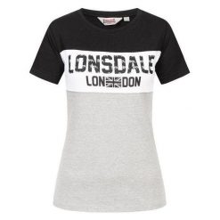 Koszulka damska Lonsdale Tallow. Czarne bluzki damskie Lonsdale, bez wzorów, eleganckie, bez kołnierzyka, bez ramiączek. Za 150.00 zł.