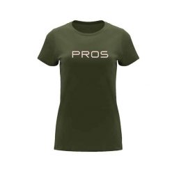 Koszulka damska t-shirt PROS. Zielone bluzki damskie Pros, bez wzorów, bez kołnierzyka, bez ramiączek. Za 129.00 zł.