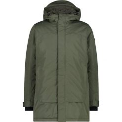 Parka z kapturem CMP. Zielone parki męskie CMP, bez wzorów, z materiału, bez kołnierzyka, z kapturem. Za 552.75 zł.