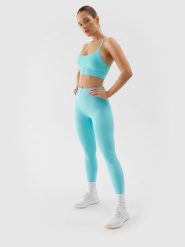 4F Legginsy treningowe szybkoschnące damskie - niebieskie S. Niebieskie legginsy damskie 4F, bez wzorów, z dzianiny. W wyprzedaży za 69.99 zł.