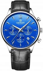 Zegarek Giewont Zegarek Męski Chronograph Sapphire Czarno Niebieski GW6310-A3. Czarne zegarki męskie Giewont, bez wzorów. Za 213.53 zł.