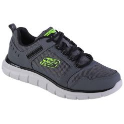 Buty do chodzenia męskie Skechers Track Knockhill. Czarne buty sportowe męskie Skechers, bez wzorów, z gumy, bez zapięcia, trekkingowe. W wyprzedaży za 266.35 zł.