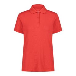 Damska koszulka polo CMP. Czerwone bluzki damskie CMP, bez wzorów, bez kołnierzyka, bez ramiączek. Za 241.50 zł.