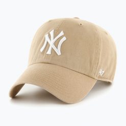 Czapka z daszkiem 47 Brand MLB New York Yankees CLEAN UP W/No Loop Label. Brązowe czapki damskie 47 Brand, na wiosnę, bez wzorów. Za 89.99 zł.