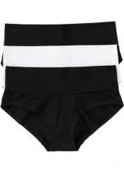 "Figi ciążowe ""panty"" (3 szt.), bawełna organiczna". Czarne majtki damskie bonprix, z bawełny. Za 57.99 zł.