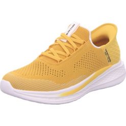 Tenisówki Skechers Model Slip-ins 210810s Slade Kolor żółty. Żółte trampki i tenisówki damskie Skechers, bez wzorów, z tkaniny, bez zapięcia. Za 349.75 zł.