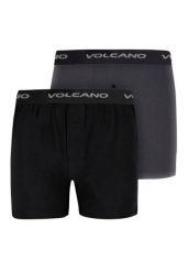 Bokserki z logo U-FREE. Czarne bokserki męskie Volcano, bez wzorów, z bawełny. Za 79.99 zł.