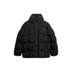 Kurtka puchowa Superdry. Czarne kurtki męskie Superdry, na zimę, m, bez wzorów, z puchu, eleganckie, bez kaptura. Za 651.20 zł.