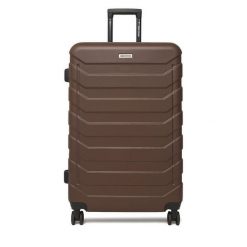 Walizka duża GINO ROSSI. Brązowe walizki damskie Gino Rossi, bez wzorów, duże. Za 299.99 zł.