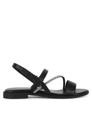Lasocki Sandały EST-AFIONA-12 Czarny. Czarne sandały damskie Lasocki, bez wzorów, z materiału, bez obcasa, na płaskiej podeszwie, bez zapięcia. Za 129.99 zł.