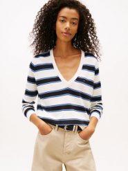 Tommy Jeans Sweter Kobiety Bawełna biały|czarny|niebieski, XS. Białe swetry nierozpinane damskie Tommy Jeans, xs, bez wzorów, z bawełny, bez kołnierzyka, bez ramiączek. Za 229.95 zł.
