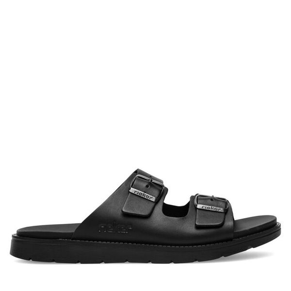Klapki Rieker. Czarne klapki męskie Rieker, bez wzorów, bez zapięcia. Za 289.99 zł.
