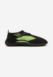 Czarno-Zielone Buty Sportowe z Elastyczną Cholewką do Wody Nimiliara. Czarne buty sportowe męskie Born2be, na lato, z aplikacjami, bez zapięcia. Za 34.99 zł.
