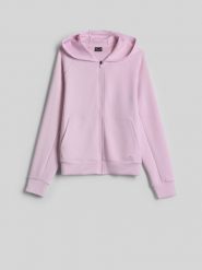 4F Bluza dresowa regular z kapturem damska - różowa XS. Czerwone bluzy damskie 4F, xs, bez wzorów, z dresówki, bez ramiączek, z kapturem. Za 169.99 zł.