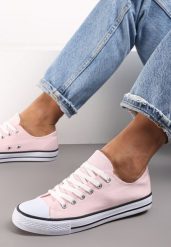 Różowe Trampki w Klasycznym Stylu z Niską Cholewką Doriabel. Czerwone trampki i tenisówki damskie Renee, bez wzorów, z gumy, przed kostkę, bez zapięcia. Za 29.99 zł.