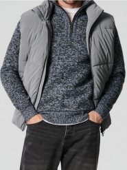 Sweter - szary. Szare swetry męskie Sinsay, l, bez wzorów, bez kołnierzyka, bez ramiączek. Za 69.99 zł.