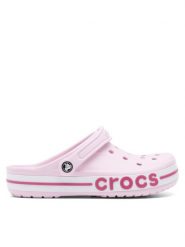 Crocs Klapki BAYABAND CLOG 205089-6TG Różowy. Czerwone klapki damskie Crocs, bez wzorów, z materiału, bez obcasa, bez zapięcia. Za 229.99 zł.