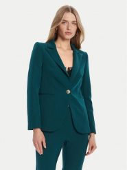 Rinascimento Marynarka CFC0126224003 Zielony Regular Fit. Zielone marynarki i żakiety damskie Rinascimento, bez wzorów, z syntetyku, bez kołnierzyka, bez ramiączek. Za 539.99 zł.