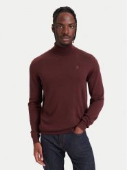 KARL LAGERFELD Golf 655058 564399 Bordowy Regular Fit. Czerwone swetry męskie KARL LAGERFELD, m, bez wzorów, z wełny, bez kołnierzyka, bez ramiączek. Za 609.99 zł.
